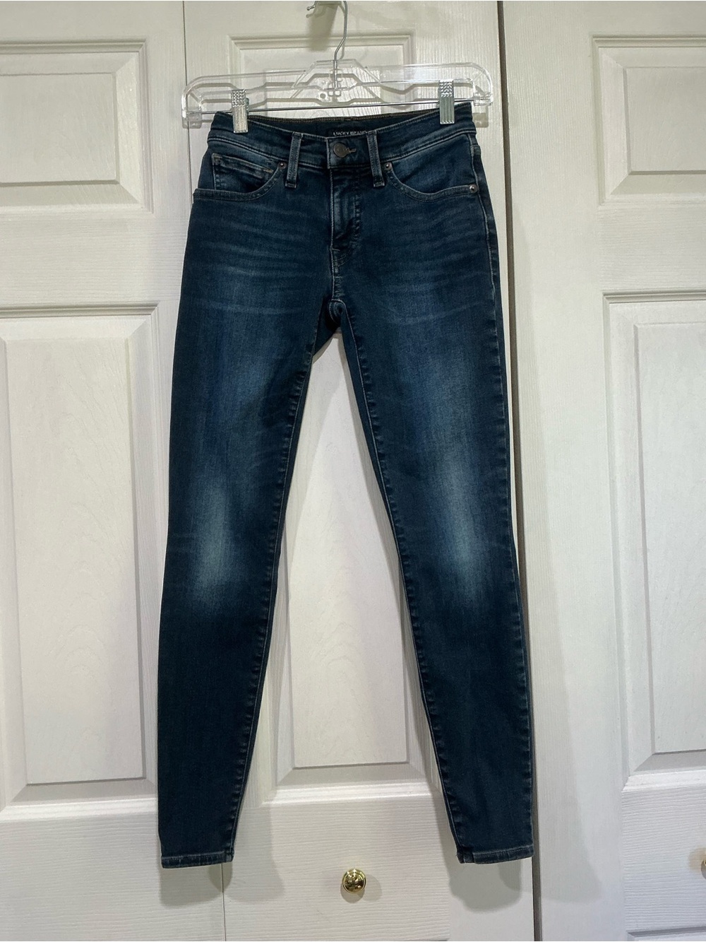 💙 Lucky Brand Mid Rise Super Skinny Ava Blue Denim Jeans 00/24A (01547)